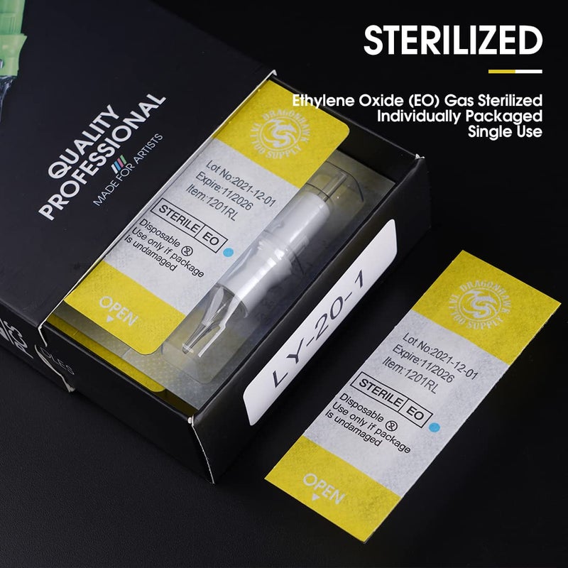 Dragonhawk Tattoo Cartridges Needles for Studio Artists, Disposable Standard Tattoo Needles Kit by Dragonhawklabs, 50Pcs Mixed Sizes 1003RL, 1005RL, 1007RL, 1009RL, 1011RL - Image 4