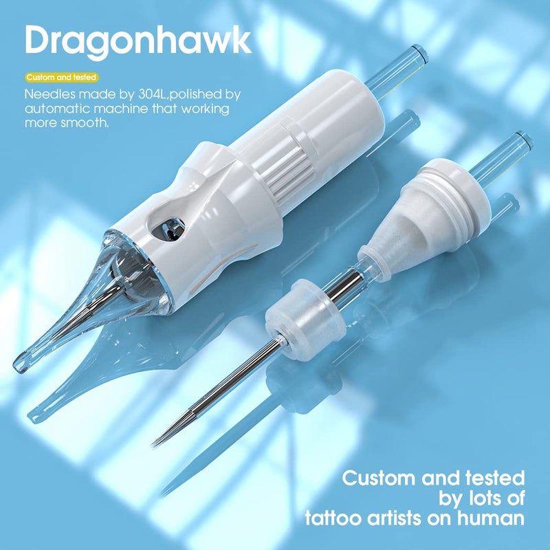 Dragonhawk Tattoo Cartridges Needles for Studio Artists, Disposable Standard Tattoo Needles Kit by Dragonhawklabs, 50Pcs Mixed Sizes 1003RL, 1005RL, 1007RL, 1009RL, 1011RL - Image 5