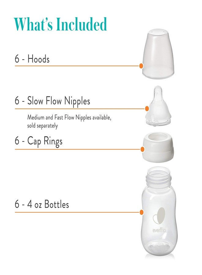 Evenflo Feeding Premium Proflo Venting Balance Plus Standard Neck Baby, Newborn and Infant Bottles - Developed by Pediatric Feeding Specialists - 4 Ounce (Pack of 6) - Image 5