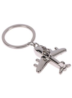 Polished Silver Aircraft Airplane Model Metal Keychain Key Chain Ring Keyfob Keyring(Airplane)