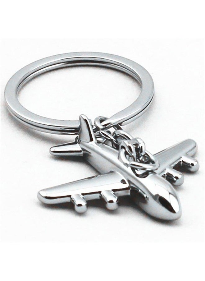 Generic - Polished Silver Aircraft Airplane Model Metal Keychain Key Chain Ring Keyfob Keyring(Airplane) - Image 1