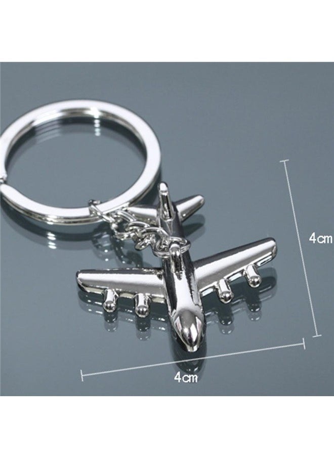 Generic - Polished Silver Aircraft Airplane Model Metal Keychain Key Chain Ring Keyfob Keyring(Airplane) - Image 1
