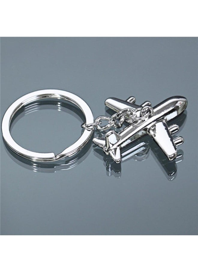 Generic - Polished Silver Aircraft Airplane Model Metal Keychain Key Chain Ring Keyfob Keyring(Airplane) - Image 1