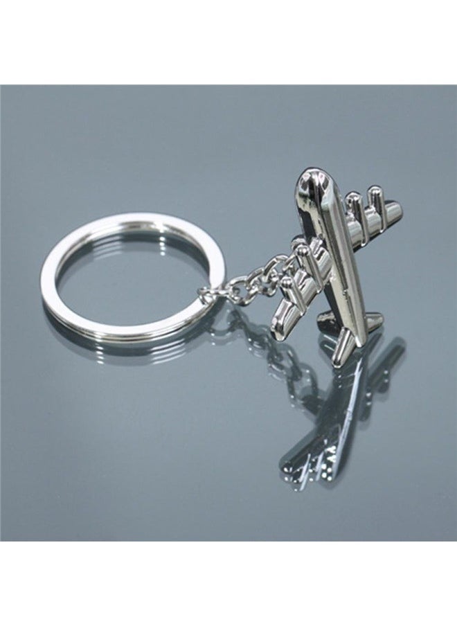 Generic - Polished Silver Aircraft Airplane Model Metal Keychain Key Chain Ring Keyfob Keyring(Airplane) - Image 1
