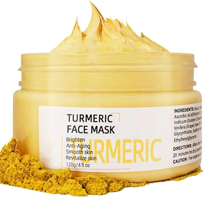 ويوبلز قناع الوجه من طين الكركم، طين الكاولين الطبيعي، قناع الوجه بالكركم للعناية بالبشرة، للتحكم في حب الشباب والزيوت الزائدة وتضييق المسام، طين مغذي ومُعالج - Image 1