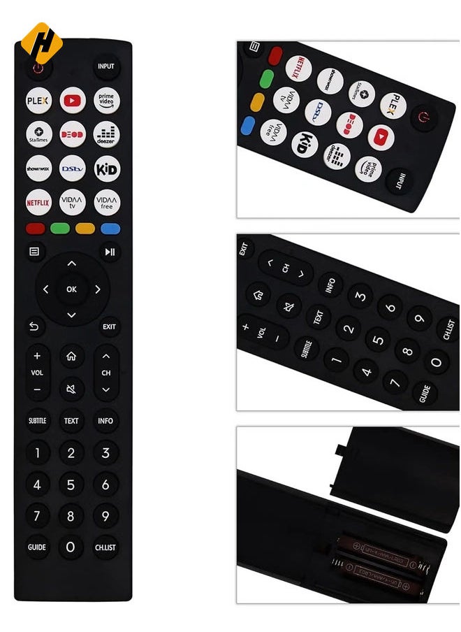 HuHa - New Universal Replacement Remote Control for Hisense TV – Compatible with Hisense Vida 40A4KV, 32A4KV, 43A4KV, 43A4KV NJAL NKHM – No Setup Required with Battery Included - Image 1