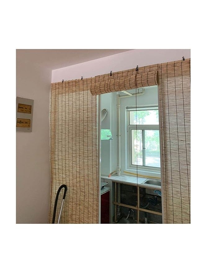 HOME TASTE Natural Reed Bamboo Roller Blind with Accessories (Small) – Light-Filtering Retro Window Shade for Home, Office, Balcony & Courtyard – Decorative & Easy to Install  - Image 3