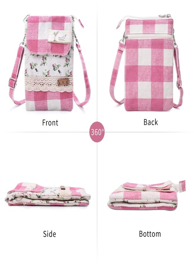 LassZone Canvas Crossbody Bag for Women Floral Cell Phone Purse Shoulder Bag Cellphone Bags Travel Bags Summer Beach Bag - Image 2