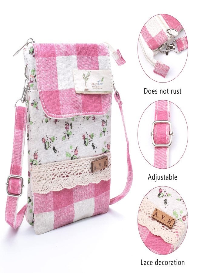 LassZone Canvas Crossbody Bag for Women Floral Cell Phone Purse Shoulder Bag Cellphone Bags Travel Bags Summer Beach Bag - Image 4
