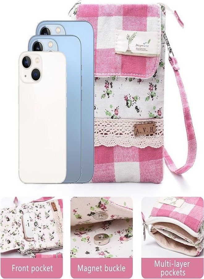 LassZone Canvas Crossbody Bag for Women Floral Cell Phone Purse Shoulder Bag Cellphone Bags Travel Bags Summer Beach Bag - Image 5