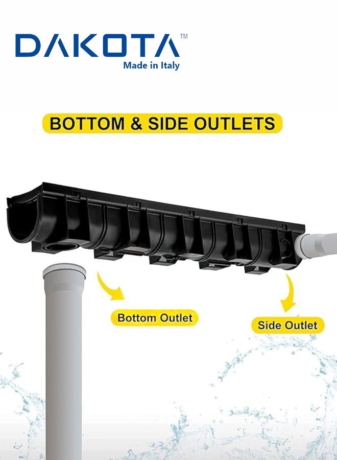 Dakota Floor Channel Grating | Galvnized Steel Drainage Channel Gratting with Bottom Trunch for Kitchen, Water Rain Storm, Wet Room, Garden,Butchery Area and all Indoor and Out Door Spaces (1Mtr Length ) 100x15 HDPE Plastic and Galvnized Steel Grating, Loading A-125(1.5 Ton)-Made in Italy - Image 2