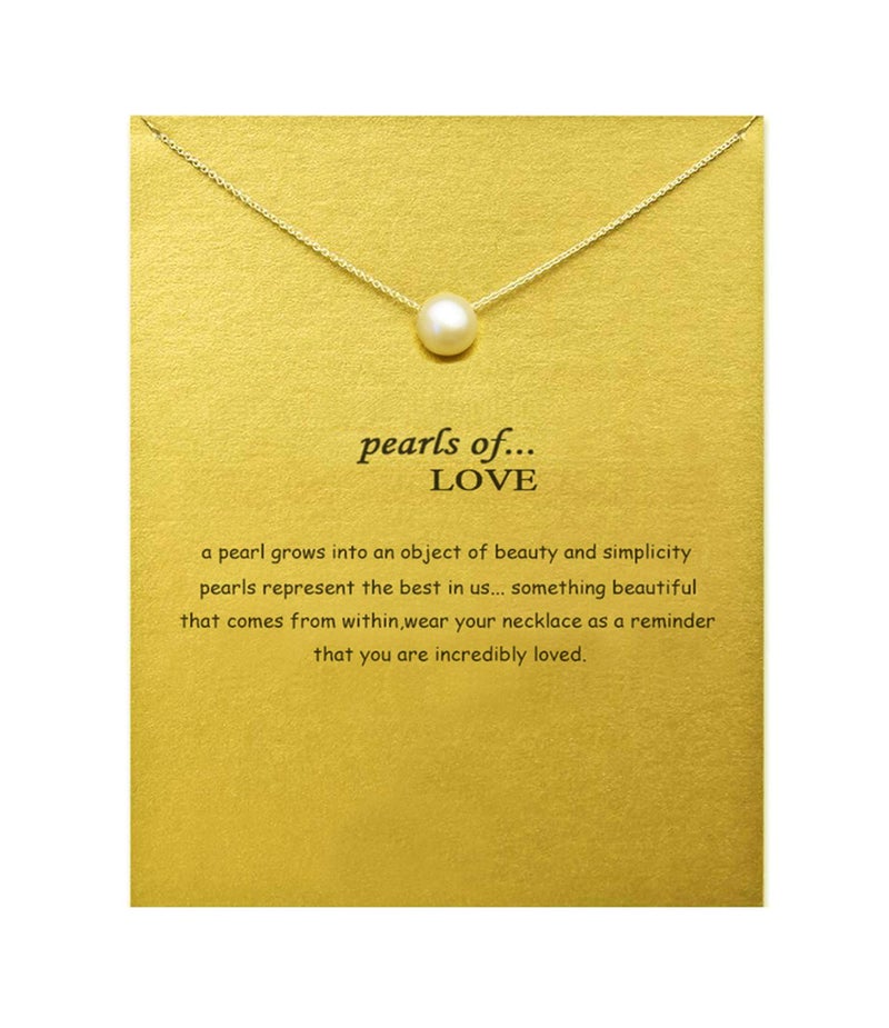 Baydurcan Pearl Unicorn Pearl Necklace With Message Card Gift Card (Gold Pearl) - Image 1