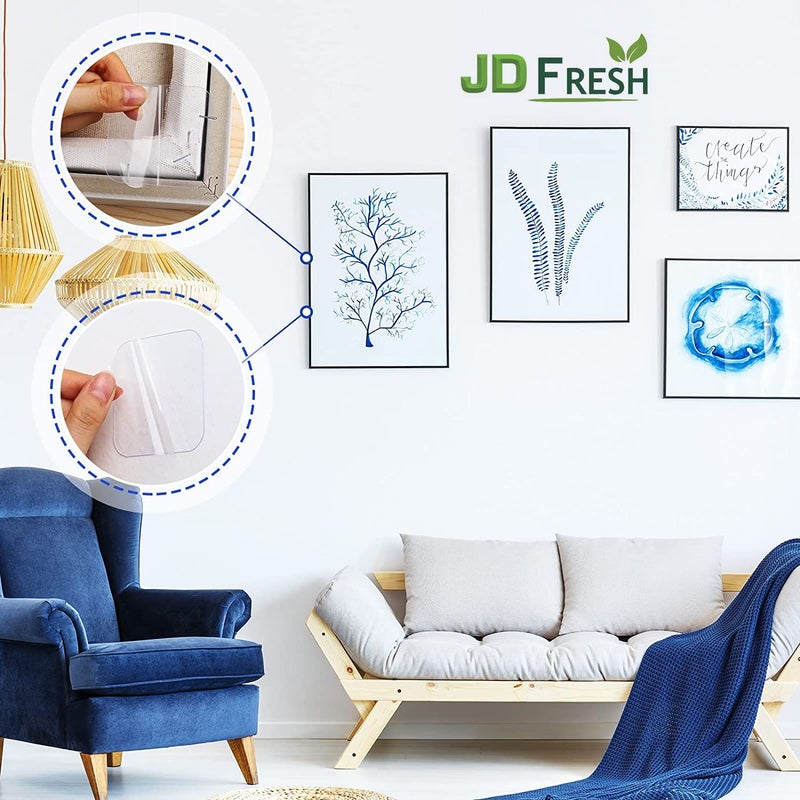 JD FRESH JD FRESH 6 Pcs Self Adhesive Tape Double Sided tape Heavy Duty tape for wall Strong Double sided tape for wall hanging in Kitchen Office Wall Car Grip tape Stickers for Home Pack of 6 Pcs  - Image 2