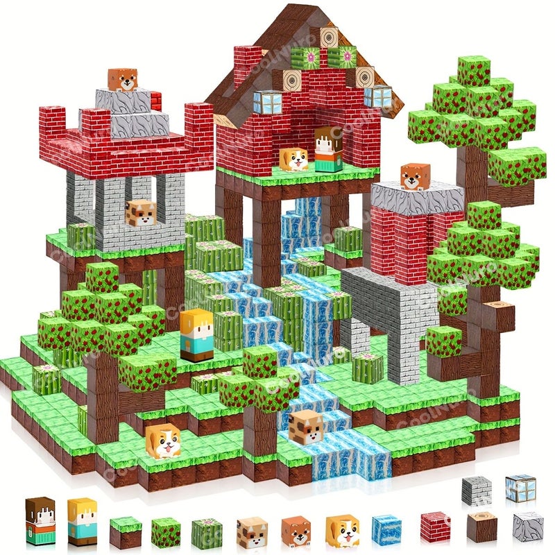 120pcs Magnetic Building Block Animal Forest Set Educational Birthday Gift for Kids Age 3 Plus - Image 1