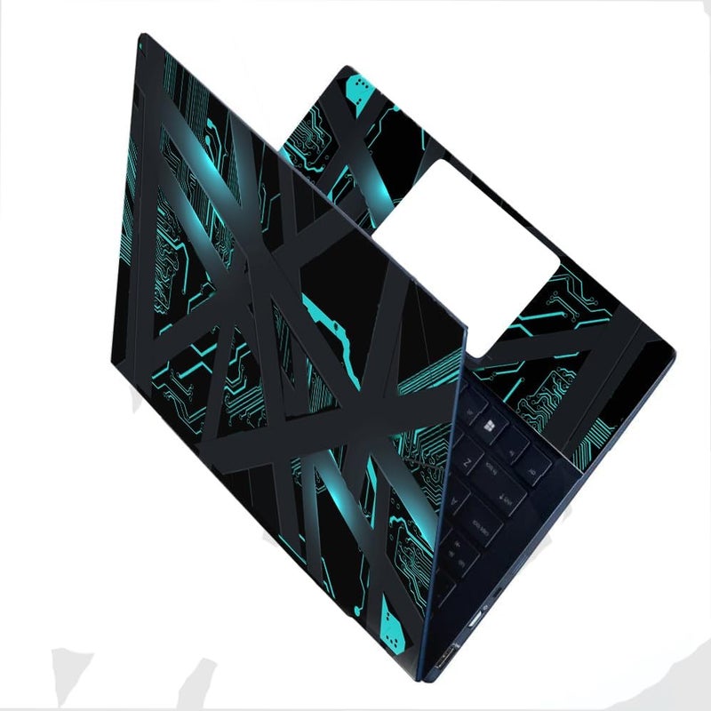 BAEYE Full Laptop Skin Stickers HD Quality Sticker for Laptops Upto 15.6" (Dustproof|Waterproof|Scratchproof|Reusable) - BE Circuit FL - Image 1