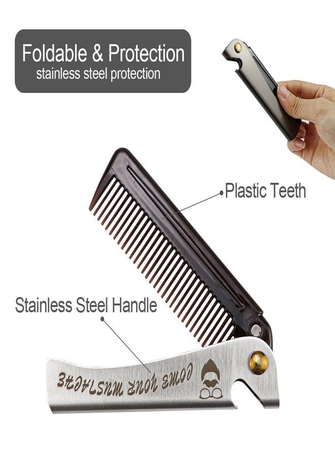 DOERDO DD Foldable Stainless Steel 2 in 1 Pocket Comb and Bottle Opener - Folding Beard Comb for Men, 2 Pack - Image 5