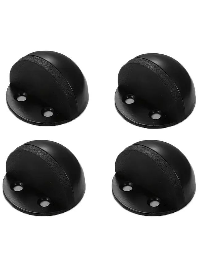 Black 4 Pack Self Adhesive Door Stops For Hard Floors And Glass Doors No Tools Needed - Image 1