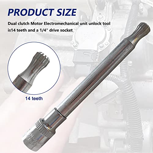 ATNVIDSG Dual clutch Motor Electromechanical unit unlock tool is14 teeth and a 1/4" drive socket.Compatible with Ford DSG 6-speed dual clutch DPS6-transmission Car Motors Transmission Alignment Removal Tools - Image 3