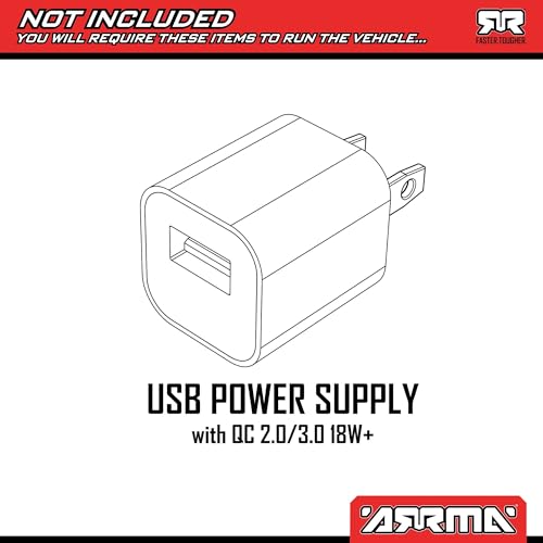 ARRMA شاحنة ARRMA RC 110 جارجون 2 دفع عجلات RTR شاحنة وحش ببطارية وشاحن متضمن باللون الأرجواني ARA3230ST4 - Image 5