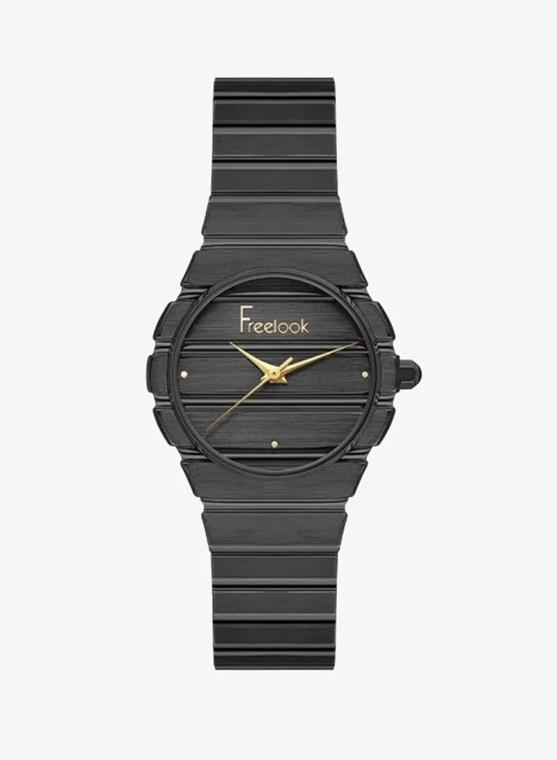 Freelook Paris Freelook - Charmant Women's Watch | Steel Case | Stainless Steel Band | Black & Round Dial | Analog | Japanese Quartz | Mineral Glass | Premium Luxury Watch | Ideal Gift | Water Resistant 50 Meters
