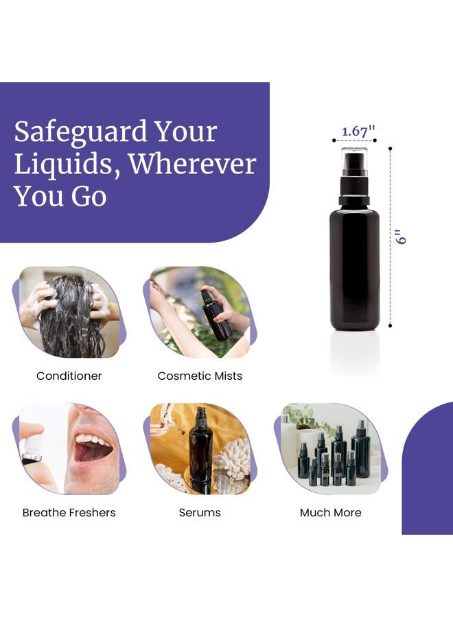 Infinity Jars 30 Ml (1 fl oz) Black Ultraviolet Glass Fine Mist Spray Bottle Cleaning Products Refillable Containers Homemade Perfume Blends Room, Sprays Bath Beauty Hair, Screw Top Bottles - Image 2