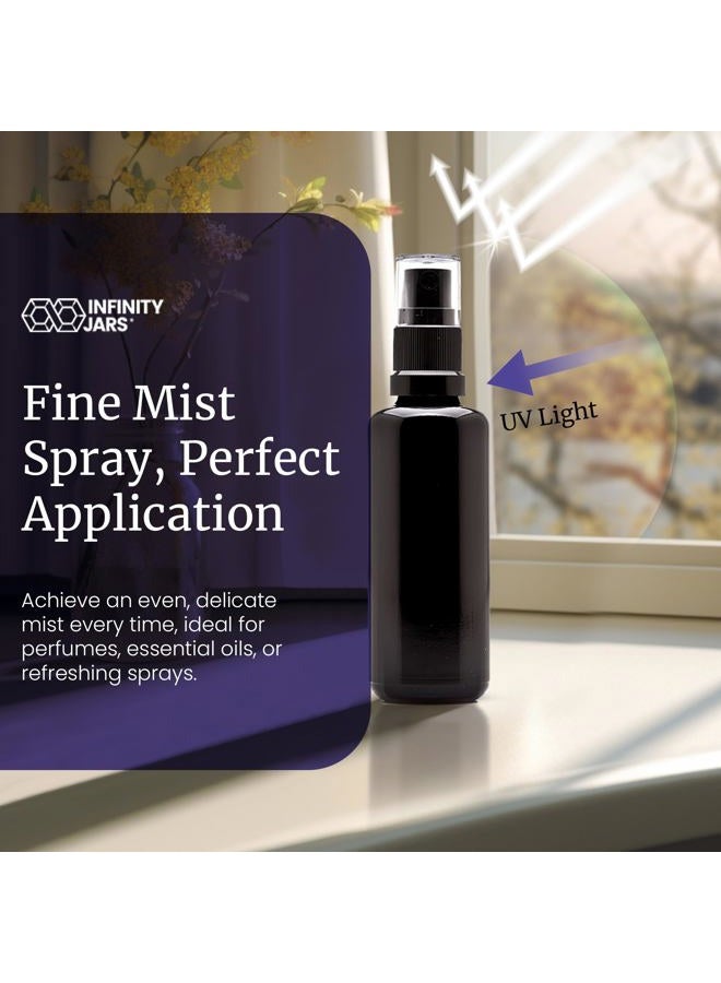 Infinity Jars 30 Ml (1 fl oz) Black Ultraviolet Glass Fine Mist Spray Bottle Cleaning Products Refillable Containers Homemade Perfume Blends Room, Sprays Bath Beauty Hair, Screw Top Bottles - Image 5