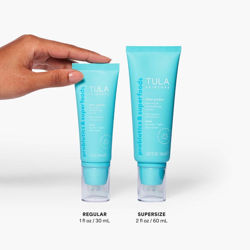 TULA Skin Care Face Filter Blurring and Moisturizing Primer - Supersize Luna, Evens the Appearance of Skin Tone & Redness, Hydrates & Improves Makeup Wear, 2.02fl oz - Image 3
