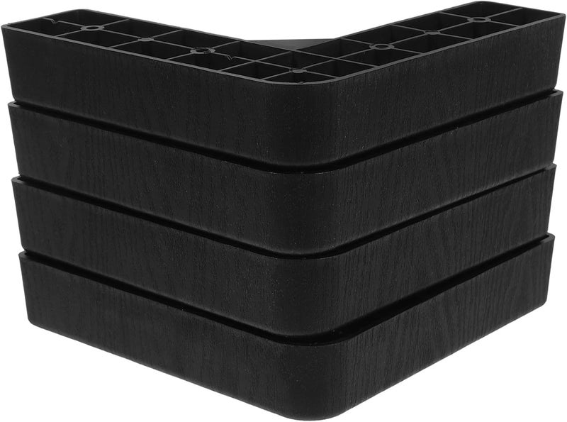 Elegant upgraded practical design Abaodam 4pcs Black Plastic L-Shaped Furniture Legs Bed Frame Risers 3.5cm Height Adjustable Sofa Support Feet for Couch and Desk Storage transit efficiency build - Image 1