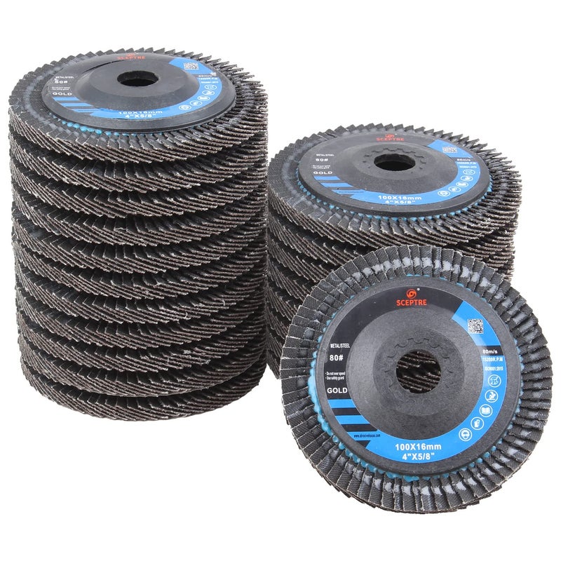 Sceptre قرص طحن ذهبي بقطر 4 إنش، 80 حبيبة – أقوى وأطول عمراً 4 مرات، عبوة 20 (100 × 16 مم، 74 لسان) لآلة الطحن الزاوي - Image 1