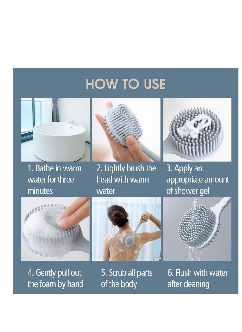 Shower Foot Scrubber and Body Brush Set No Plastic Smell Feet Back Wet Dry Exfoliator Cellulite Massager Skin Care Accessories - Image 4