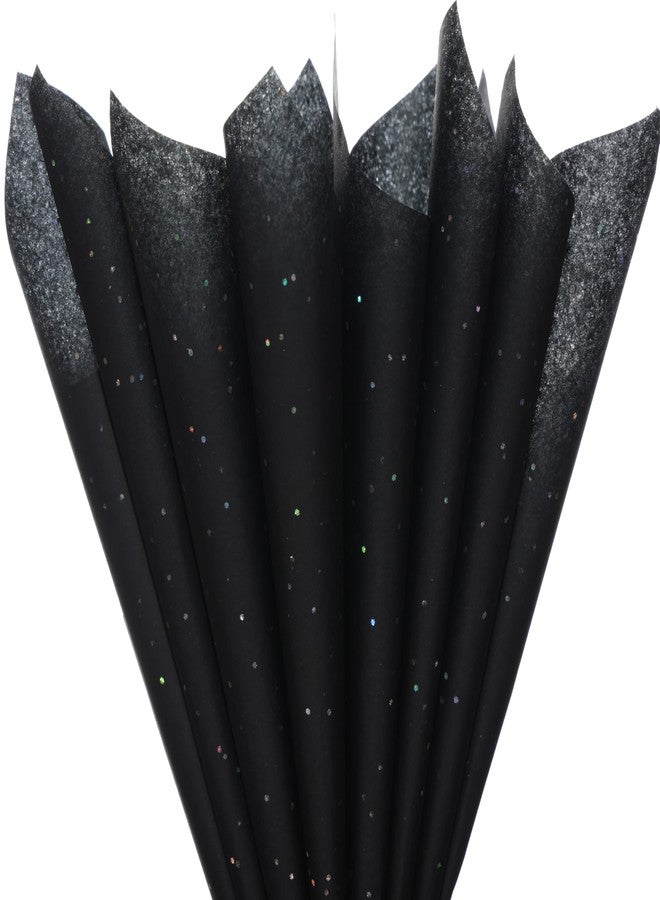 SUNCOLOR 36 Sheets Glitter Black Tissue Paper for Gift Bags - 20 x 20 inch Sparkling Wrapping Tissue for Halloween, Crafts & Party Packaging - Image 1