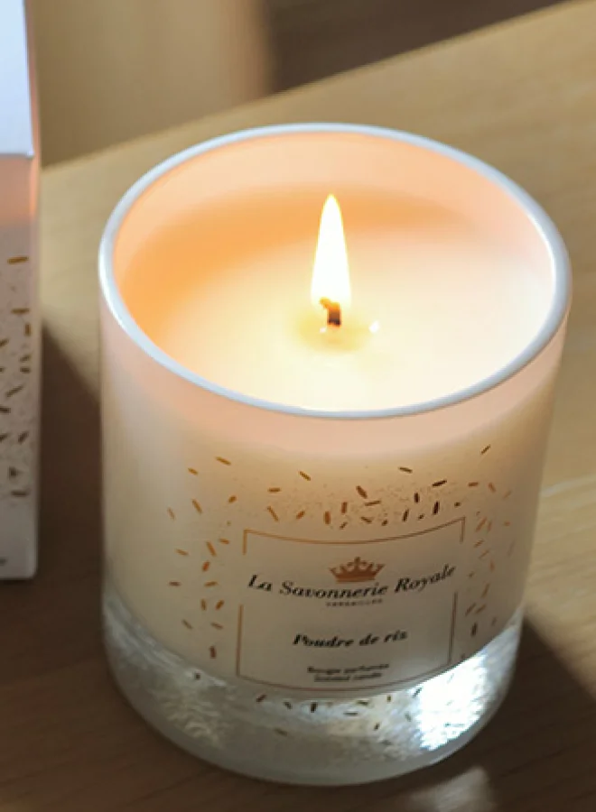La Savonnerie Royale 200g candle with sublimation design - Poudre de Riz