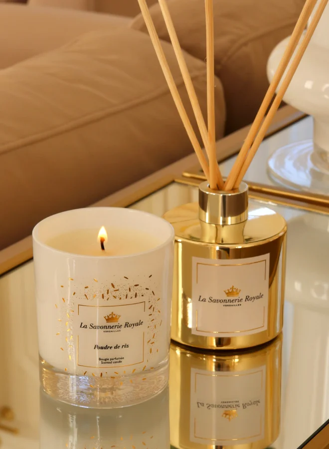 La Savonnerie Royale 200g candle with sublimation design - Poudre de Riz