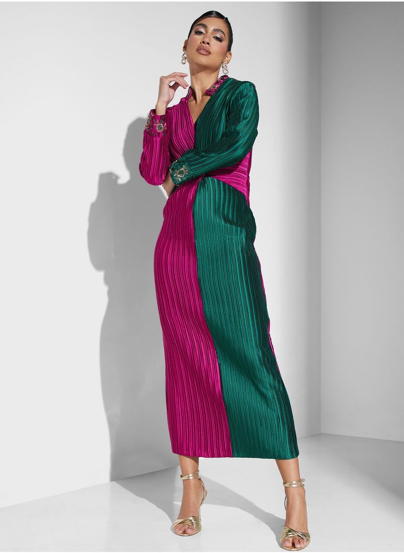 Threadz by Ajooni - Front Twist Plisse Dress - Image 1