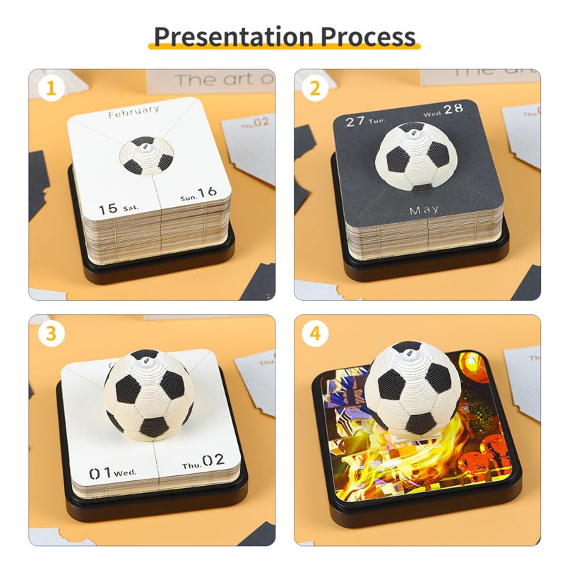 Toutrop 3D Memo Pads Paper, Creative Time Piece 2025 Notepad Artopad Carving Gift Desktop Decoration, Artist DIY Notes With LED Lights Craft - Image 5