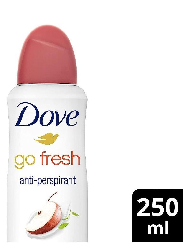 Dove - Deodorant Spray Go Fresh Moisturising Cream Apple And White Tea White-Red 250ml - Image 1