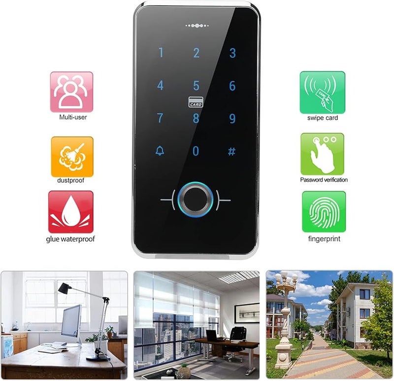IP68 Waterproof Fingerprint Access Control Machine Touch Keyboard Secure Community Entry - Image 4