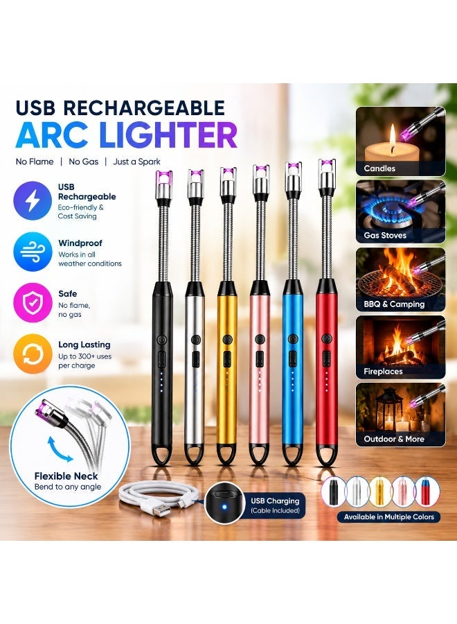 كيمايا ولاعة شموع كهربائية، تعمل بتقنية قوس البلازما وقابلة للشحن عبر USB، مقاومة للرياح وبدون لهب، مزودة بعنق مرن قابل للثني بزاوية 360 درجة، متعددة الاستخدامات للشموع والمطبخ والشواء، متعددة الألوان. - Image 1