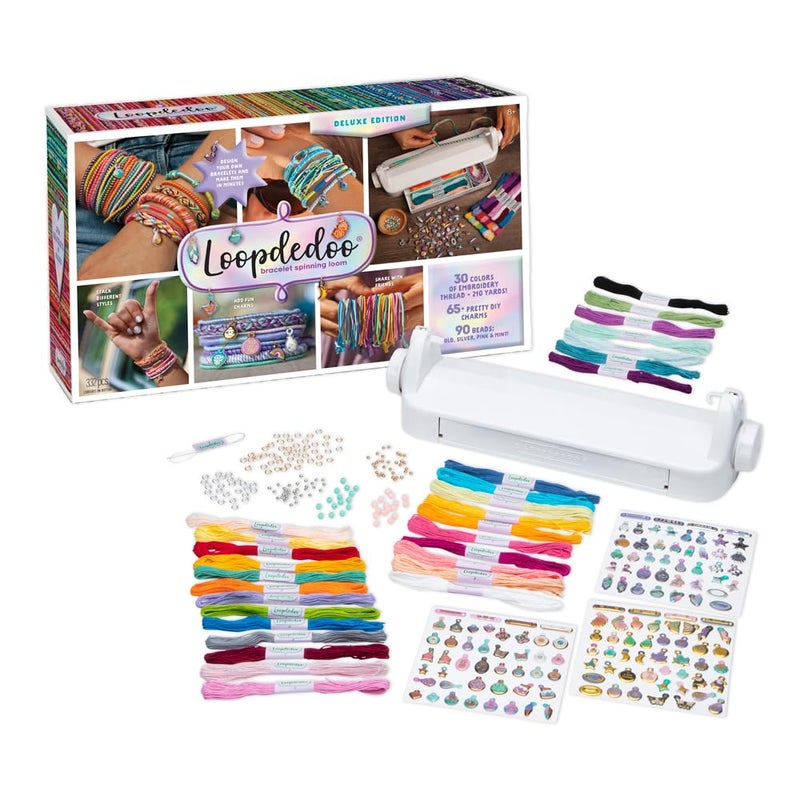 Loopdedoo Deluxe DIY Friendship Bracelet Maker Kit - Make Bracelets in Minutes for Birthdays and Friendship Gifts - Award Winning Crafts Kit for Kids Aged 8+ - Image 1