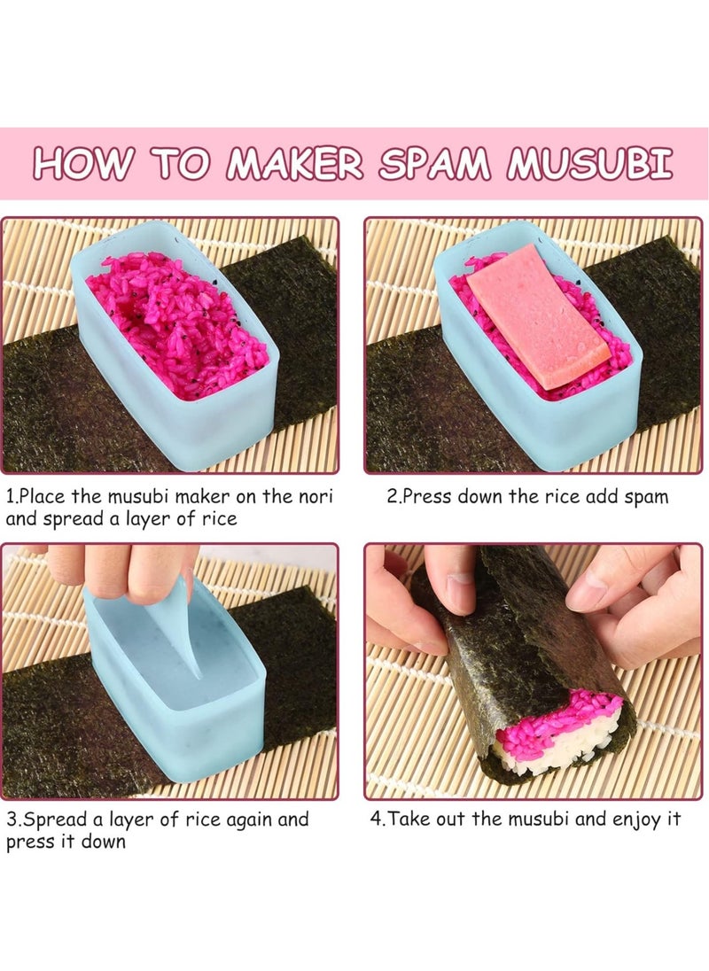KASTWAVE - Sushi Press Mold, Non Stick Rectangular Spam Musubi Maker Mould Rice Mold Cake Mold Luncheon Meat Press Mold Box for Home Party School Kitchen Restaurant DIY Mold 2Pcs (Blue) - Image 1