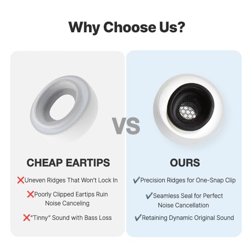 AZLA MAX for Airpods Pro 1st & 2nd Gen (M) Airpod Ear Tips Replacement Premium Silicone Ear Tips - Image 3