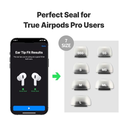 AZLA MAX for Airpods Pro 1st & 2nd Gen (M) Airpod Ear Tips Replacement Premium Silicone Ear Tips - Image 4