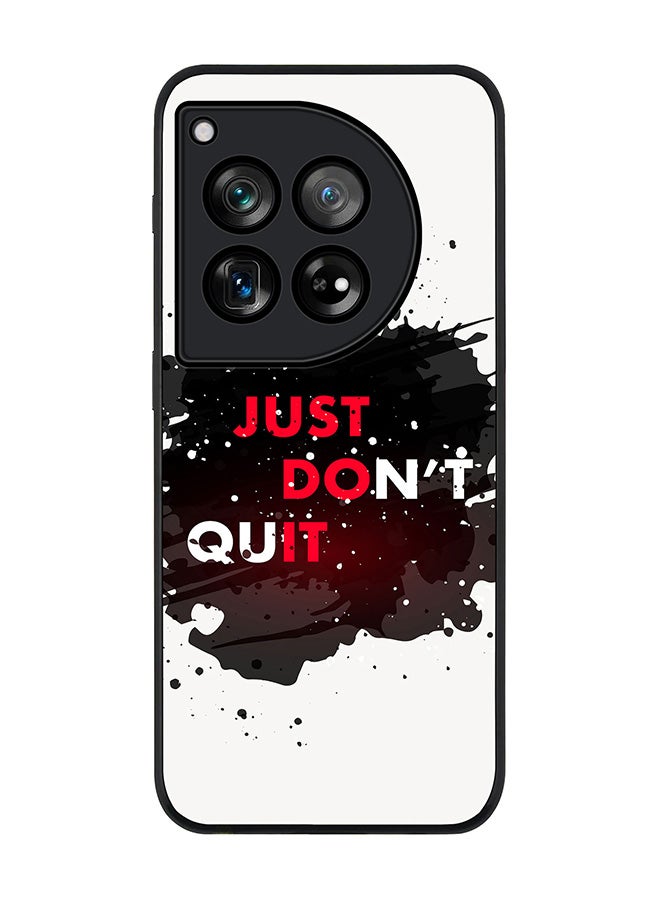 Stylizedd Rugged Black edge case for OnePlus 12R / OnePlus Ace 3 5G, Slim fit Soft Case Flexible Rubber Edges Anti Drop TPU Gel Thin Cover -  Just don't quit - Image 1