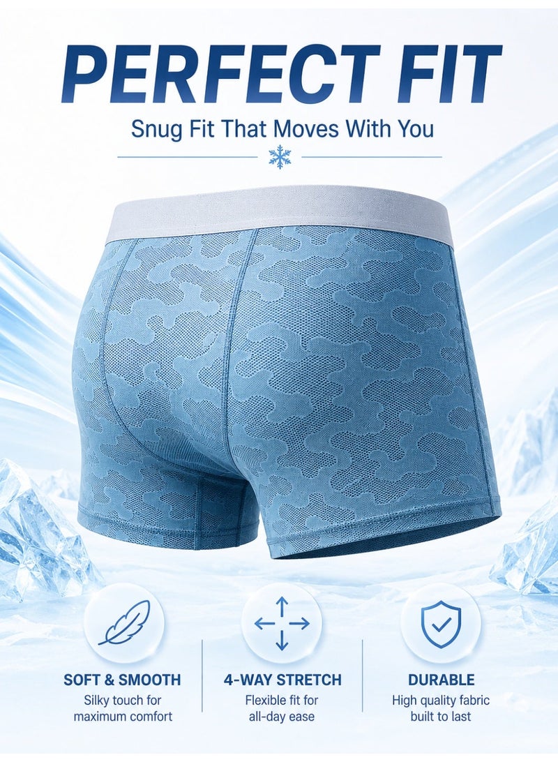 4 Pack Men's Ice Silk Boxer Briefs Antibacterial Seamless Ultra-Thin Moisture Wicking Cooling L-3XL Summer Daily Wear - Image 4