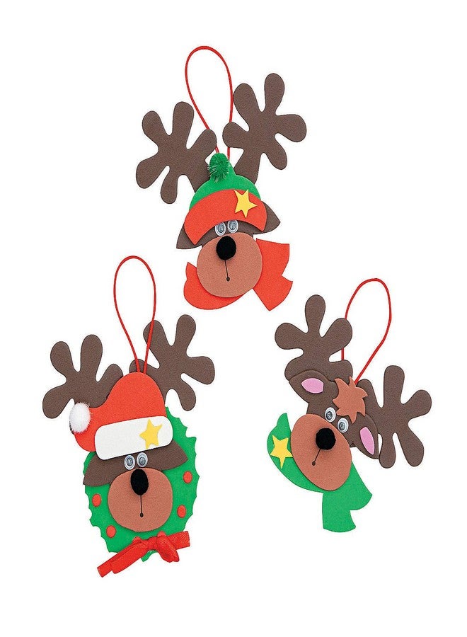Fun Express Foam Reindeer Holiday Ornament Craft Kit - Pack of 12 Kits - Image 5