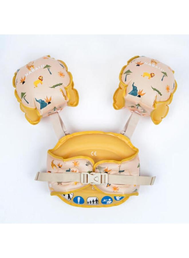 نابايجي عوامة حمام سباحة بكتافات متدرجة للأطفال - بيج بطبعة سافانا - Image 2