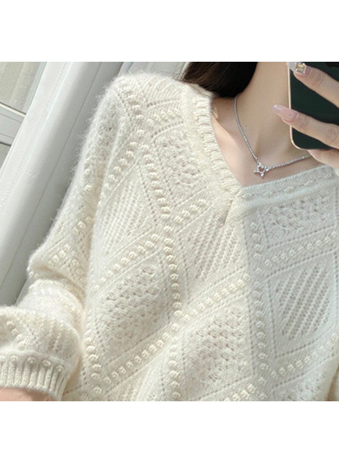 XINYANG Seven-Needle Thickened V-Neck Pure Wool Sweater For Women, Winter Knit Base Layer - Image 5