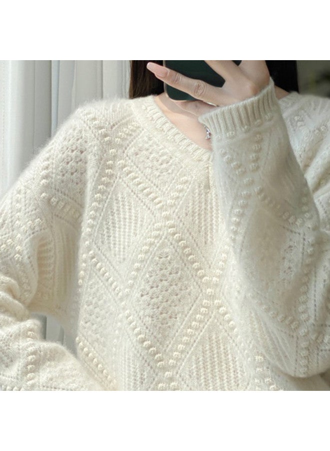 XINYANG Seven-Needle Thickened V-Neck Pure Wool Sweater For Women, Winter Knit Base Layer - Image 4