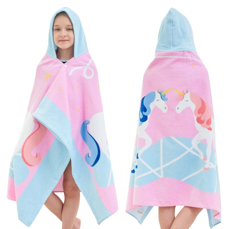 Bavilk Bavilk Kids Bath Towels Kids Towel Girls Boys Hooded BeachBathroomPool Swim Towels 30  50 INCH Large Size Ultra Absorbent Cute Cartoon Animal Full Vitality 100 Cotton Wearable Wrap for Child 