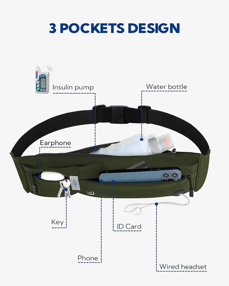WATERFLY Running Belt Fanny Pack: Runner Marathon Jogging Waist Pack Sport Workout Exercise Fitness Phone Holder Belt for Men Women Jogger Slim Waistband - Image 4
